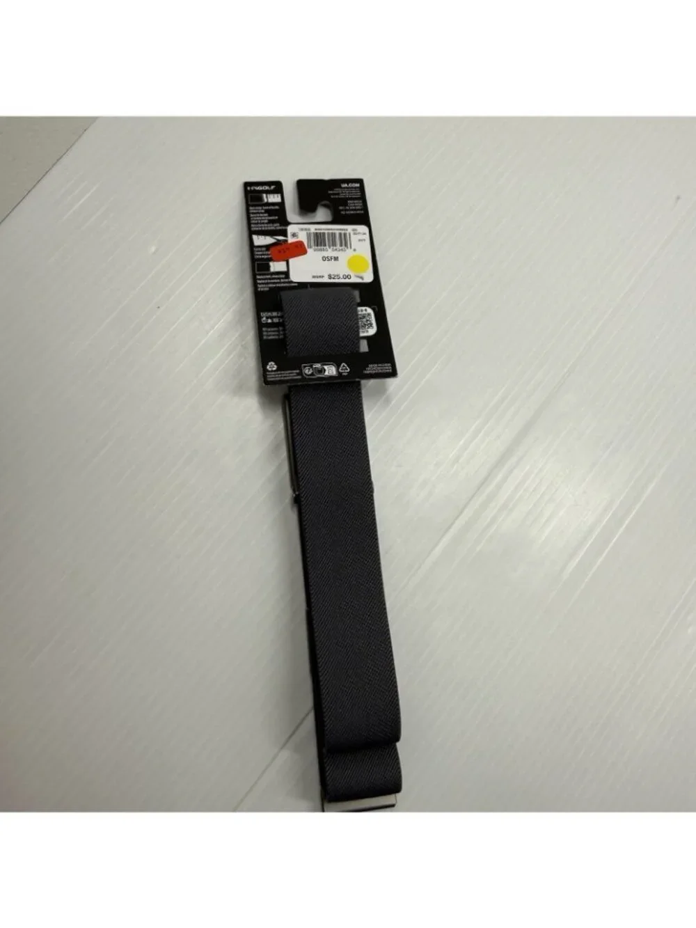 Under Armour Golf Adjustable Web Belt Black Silver Logo Buckle Mens New